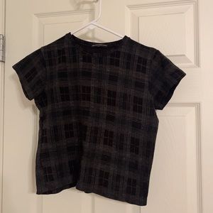 Brandy Melville grid black and grey crop top